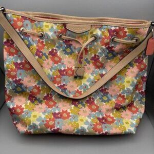 Coach Peyton Floral Print Coated Canvas & Leather Large Multicolor Bag F28922